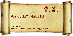 Vancsó Matild névjegykártya